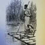 Drawing by Edward W. Kemble, original illustrator from the first edition of  ADVENTURES OF HUCKLEBERRY FINN by Mark Twain; Children's Classics, New York, 1992